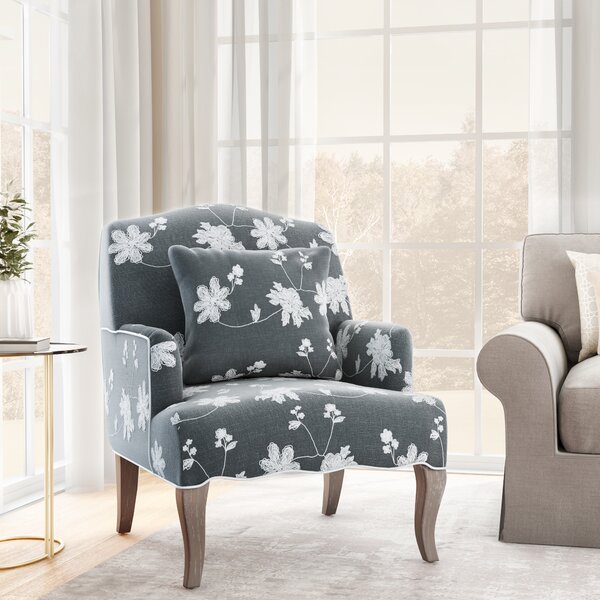 Kelly Clarkson Home Harmony Floral Embroidered Upholstered Accent   Harmony Floral Embroidered Upholstered Accent Armchair 